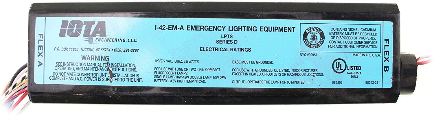 IOTA I-42-EM-A Series D Emergency Lighting Equipment 120-277V 