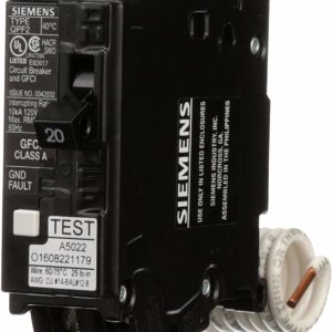 Siemens QF120A Ground Fault Circuit Interrupter, 20 Amp, 1 Pole, 120V, 10,000 AIC by Siemens
